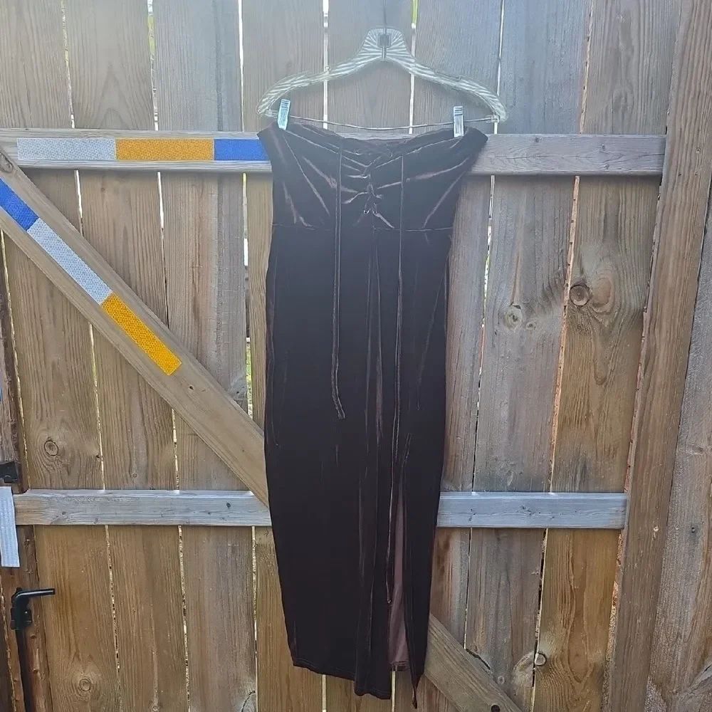 Velour Strapless Dress